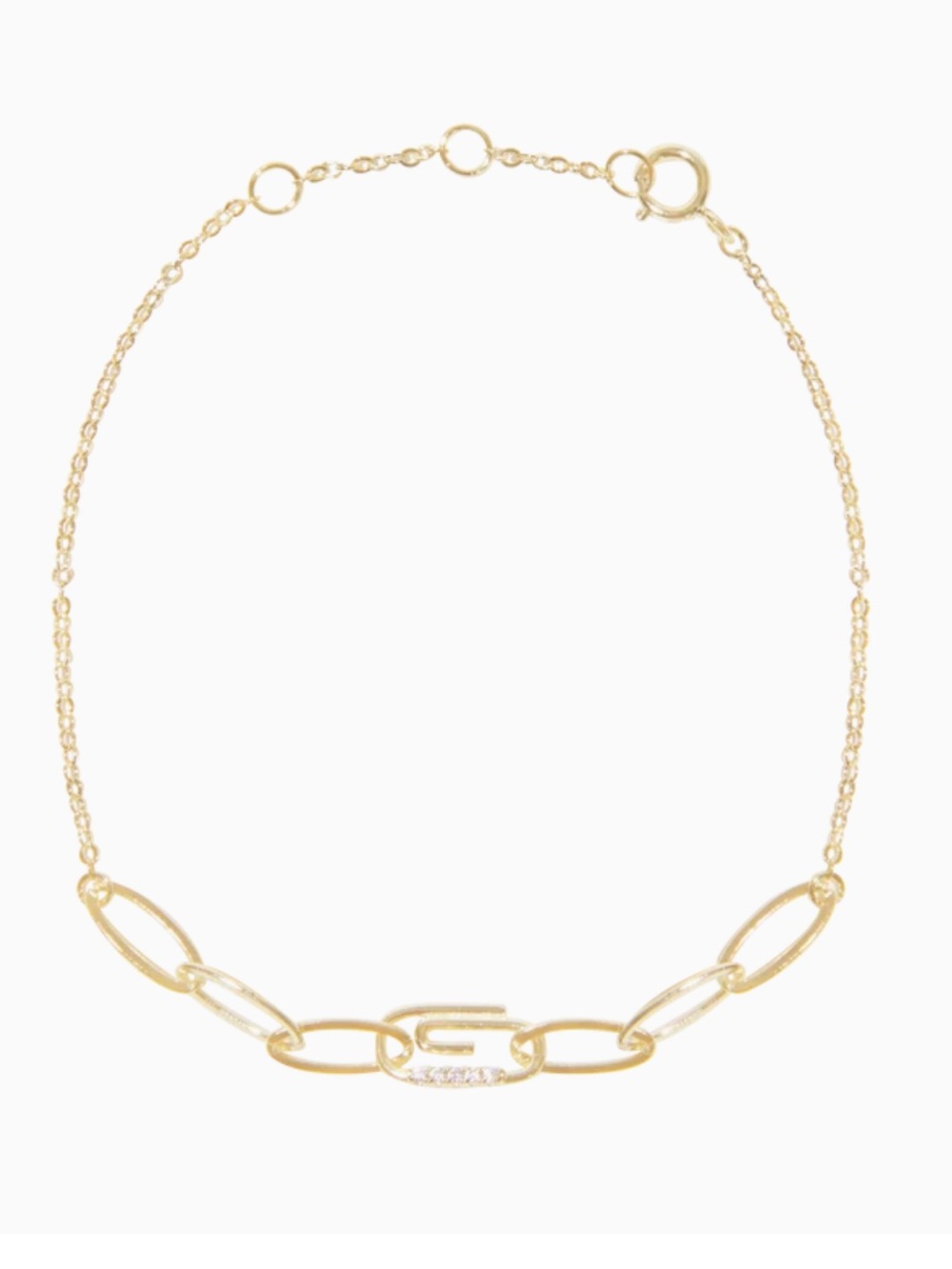 Adina Eden pave safety pin paper clip bracelet. New never worn.
